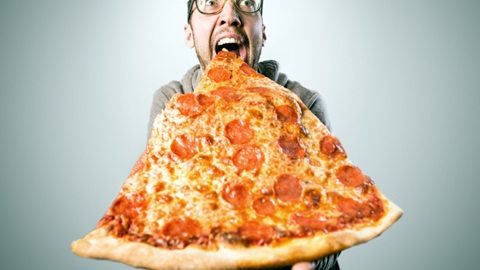 extreem ongezonde pizza